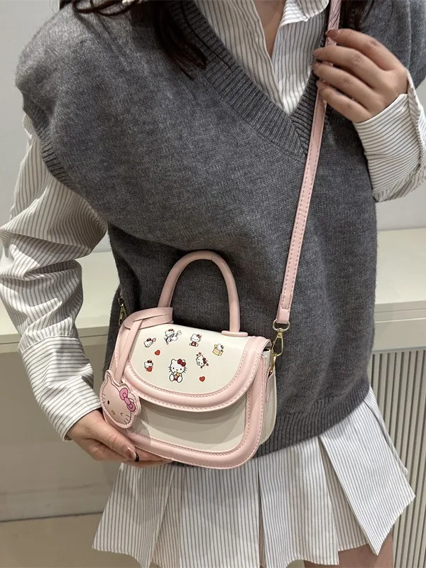 Ruunjoy wholesale hot kawaii sanrioed pu kids purse cartoon cute melody kitty Portable Little Girl gifts Shoulder Messenger Bag