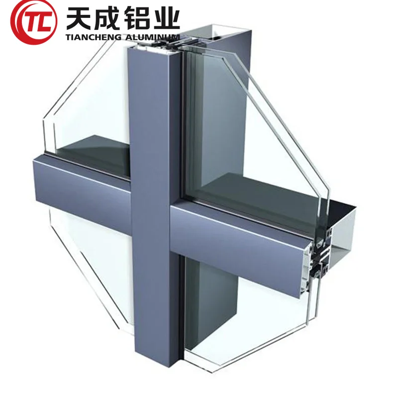 Alloy Curtain Wall Building Material Profile Extrusion Aluminum