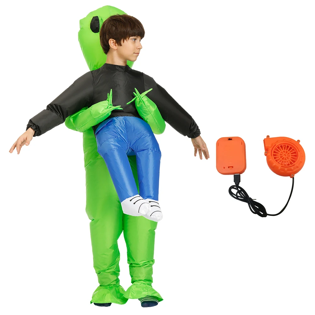 Хит продаж, надувной костюм монстра для косплея на Хэллоуин, страшный зеленый костюм инопланетянина для взрослых