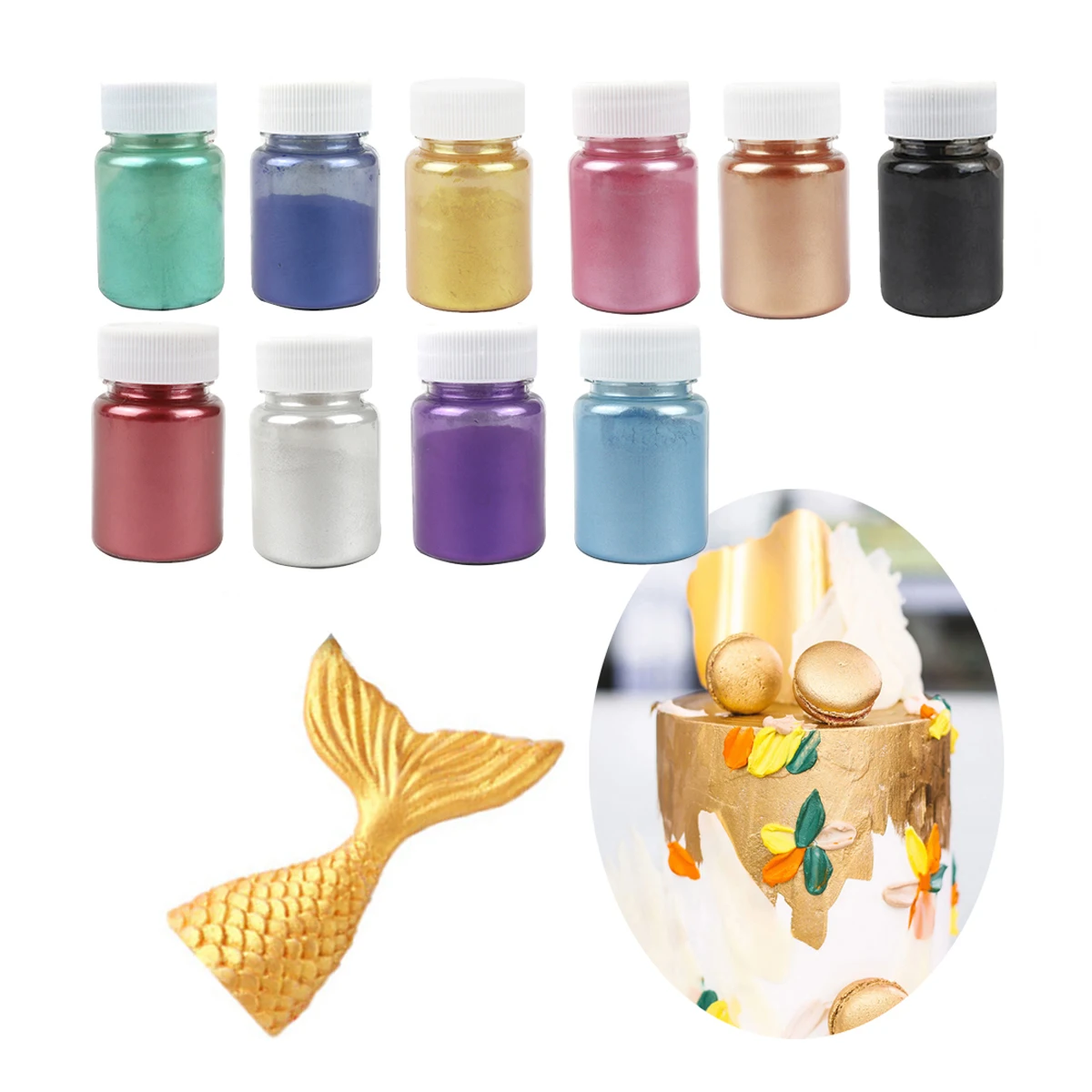  15g Food Ingredient Cake Decorations Additive Metallic Luster Powder sparkle glitter gold dust for bakery Baking Supply