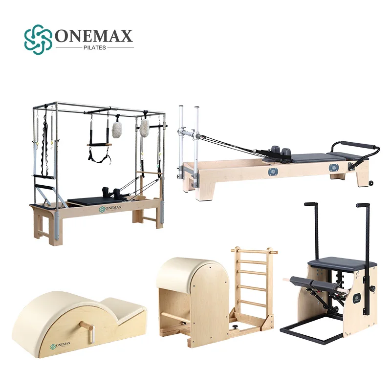 ONEMAX Five-Piece Yoga Training Balanced Ladder Barrel Wunda Chair Core Bed Maple Equipment Pilates Reformer With Cadillac