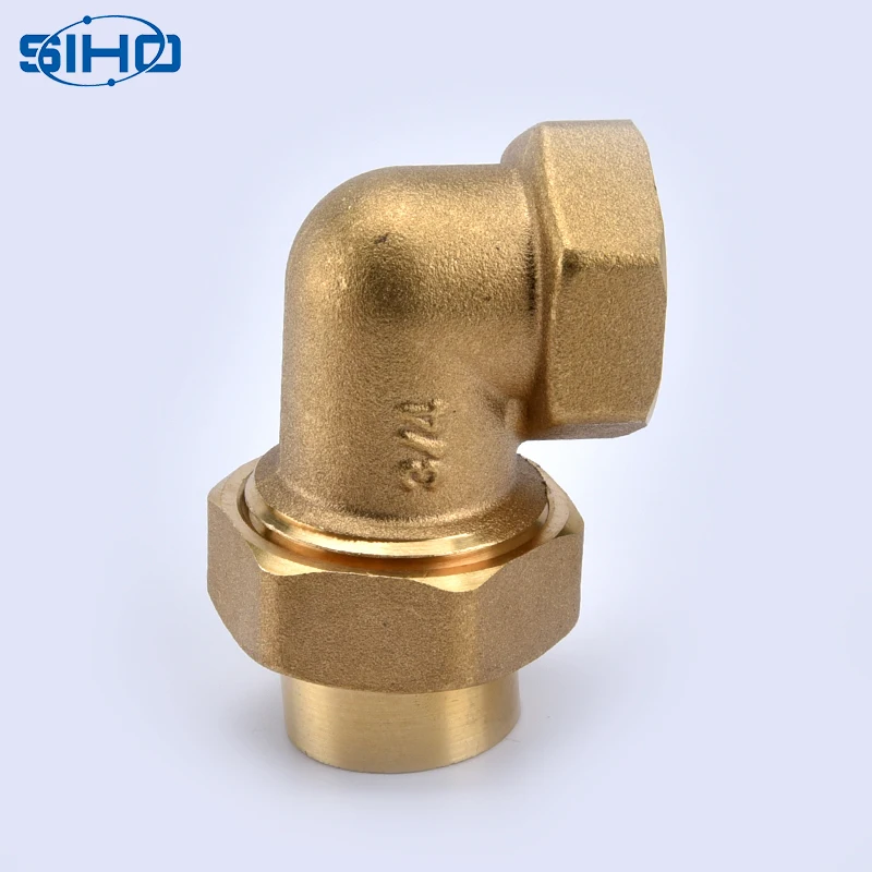 
Compression Fittings Elbow Brass for Copper Pipe 90 Degree Male Base Oil Water Gas Yellow Brass Color Square Equal ISO 9001 SIHO 