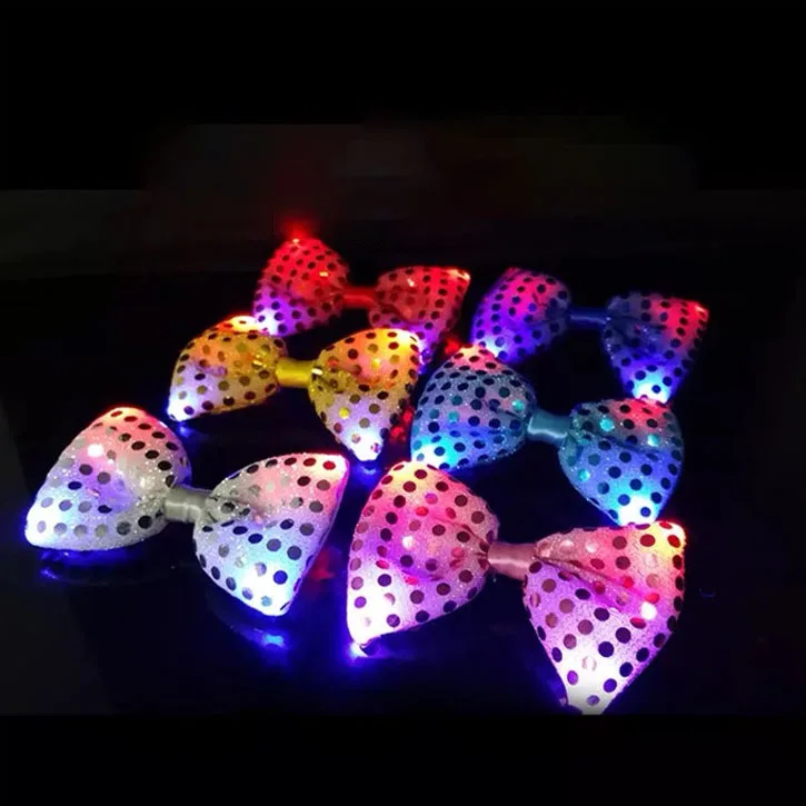 LED Flashing Bow Tie Light Up Necktie for Bar and Dance Parties