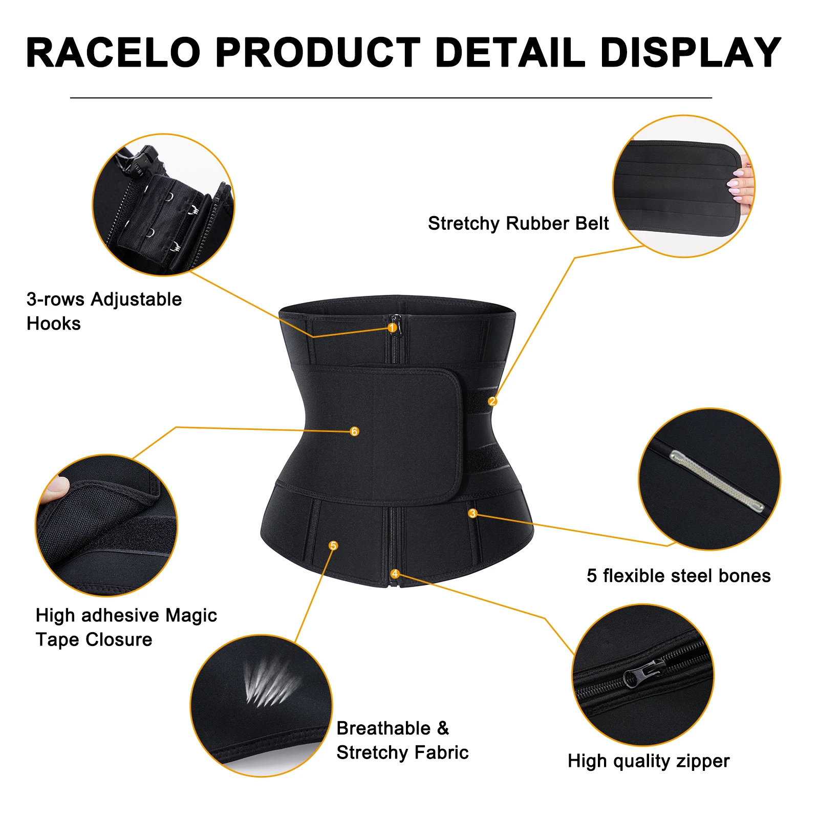 Wholesale Adjustable Fitness Hooks Tummy Trimmer Slimming Sauna Sweat Women Waist Trainer Corset Body Shaper Colombian Girdles