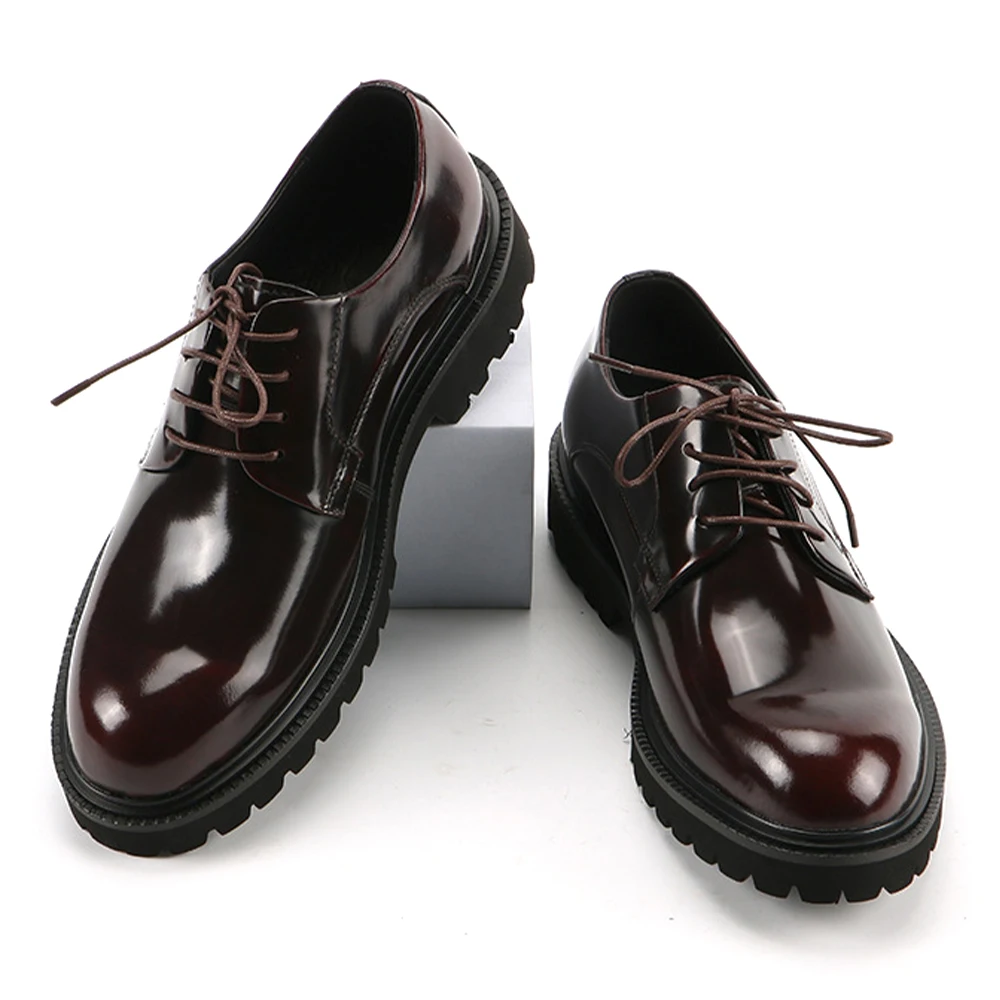Brown Business Casual Formal Shoes Genuine Leather Derby Shoes Lace-up Breathable Comfortable Anti-odour Oxfords