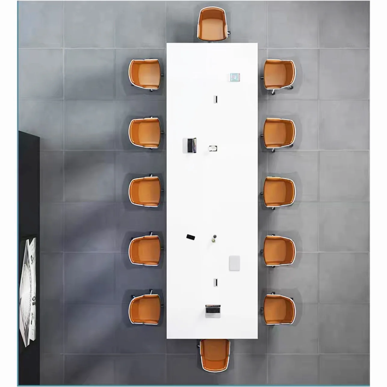 custom rectangle office meeting furniture modern long conference table office meeting table with iron legs