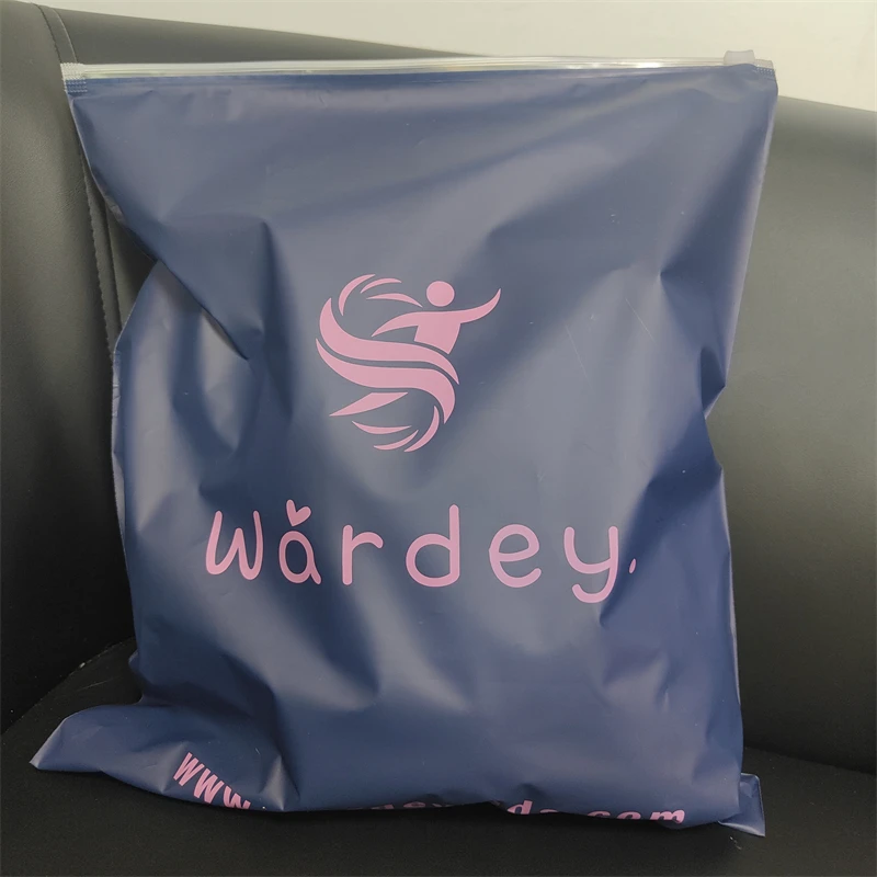 Machine full-color printing 160/200 micron blue clothing packaging zipper lock bag custom clothing zipper lock bag