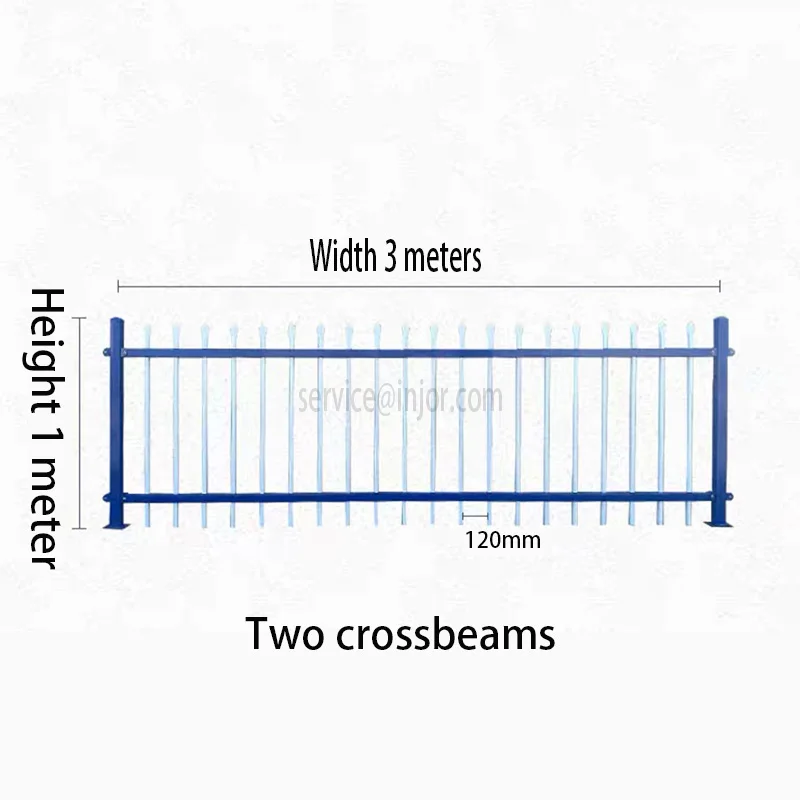 INJOR Easily Assembled High Quality Black Residential And Commercial Ornamental Wrought Iron Metal Garden Fencing