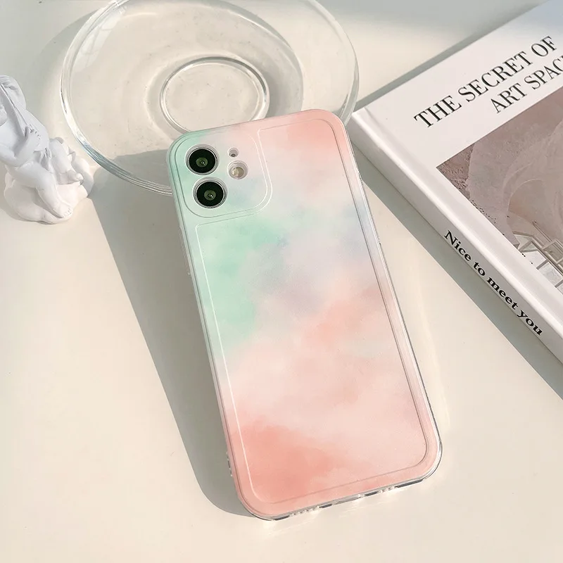 Cloud gradient color Painting Style cellphone case tpu Phone Cover for iphone 14 plus 14 pro max 13 pro 12 mini