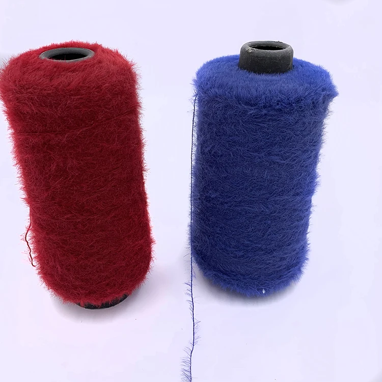 Manufacturer 1.3 cm 100% polyester fancy imitate mink hair yarn for knitting on sale