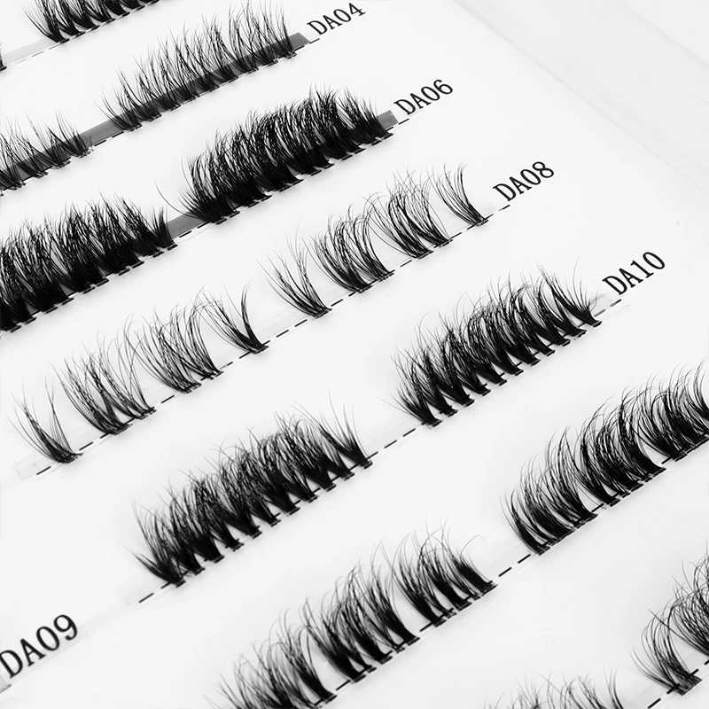 Hollyren At Home Segmented Eyelash Extension 6D Cross Fluffy Mink Cluster Volume Pre-Cut Lashes With Super Hold Microband