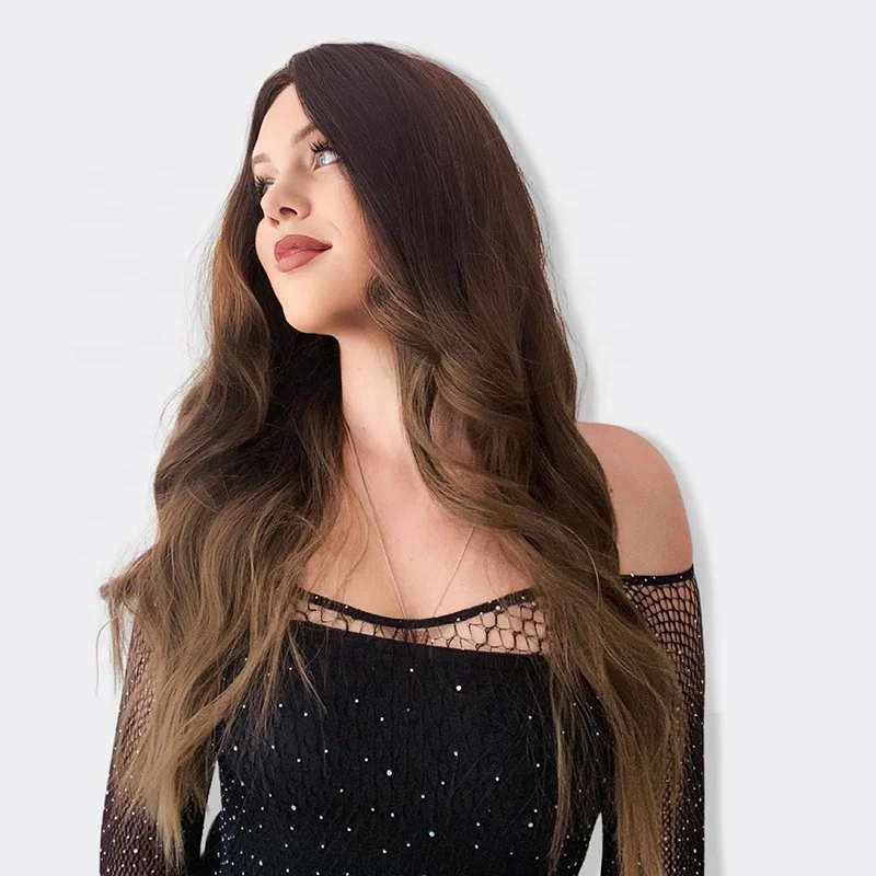 BVR Wholesale Chinese Colorable Long Body Wave Heat Resistant Synthetic Hair Wigs For White Woman