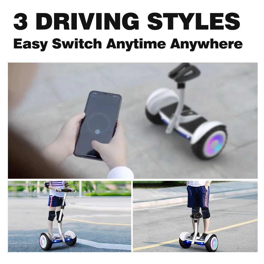 2023 China scooter two wheel electric smart self-balancing balance scooters hoover boards Skateboard with led lights