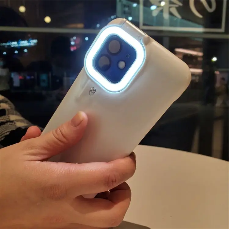 For Iphone 11 12 8 Plus X XR Fill Light Cover Phone Photo Led Mobile Phone Case With Selfie Light