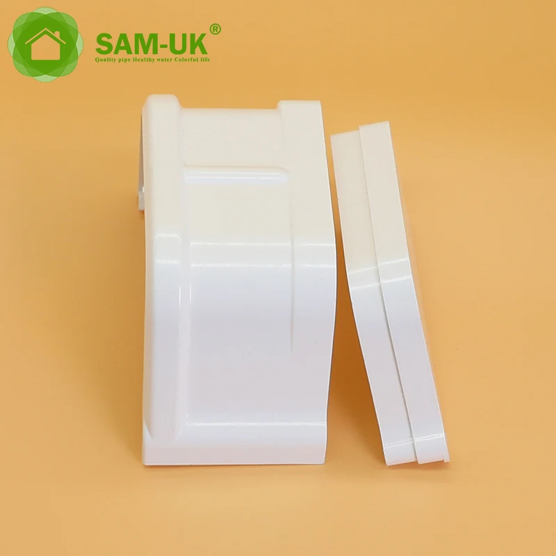 Supply design wholesales customizable size eave water drainage plastic white pvc rain chain gutter bracket