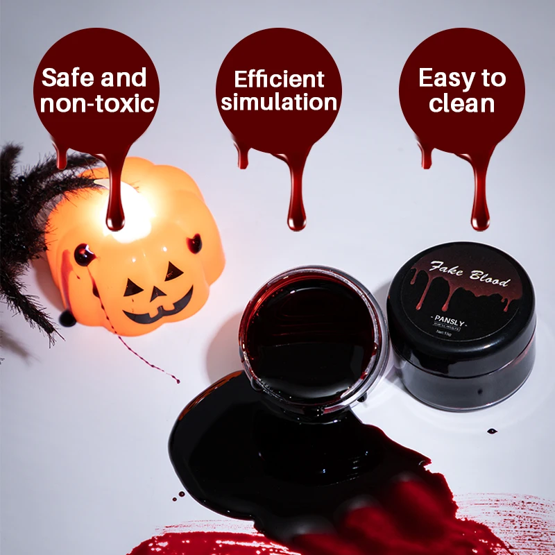 Stage Blood Gel Costume Zombie Vampire and Monster Makeup Non-toxic Coagulated Fake Blood for Halloween
