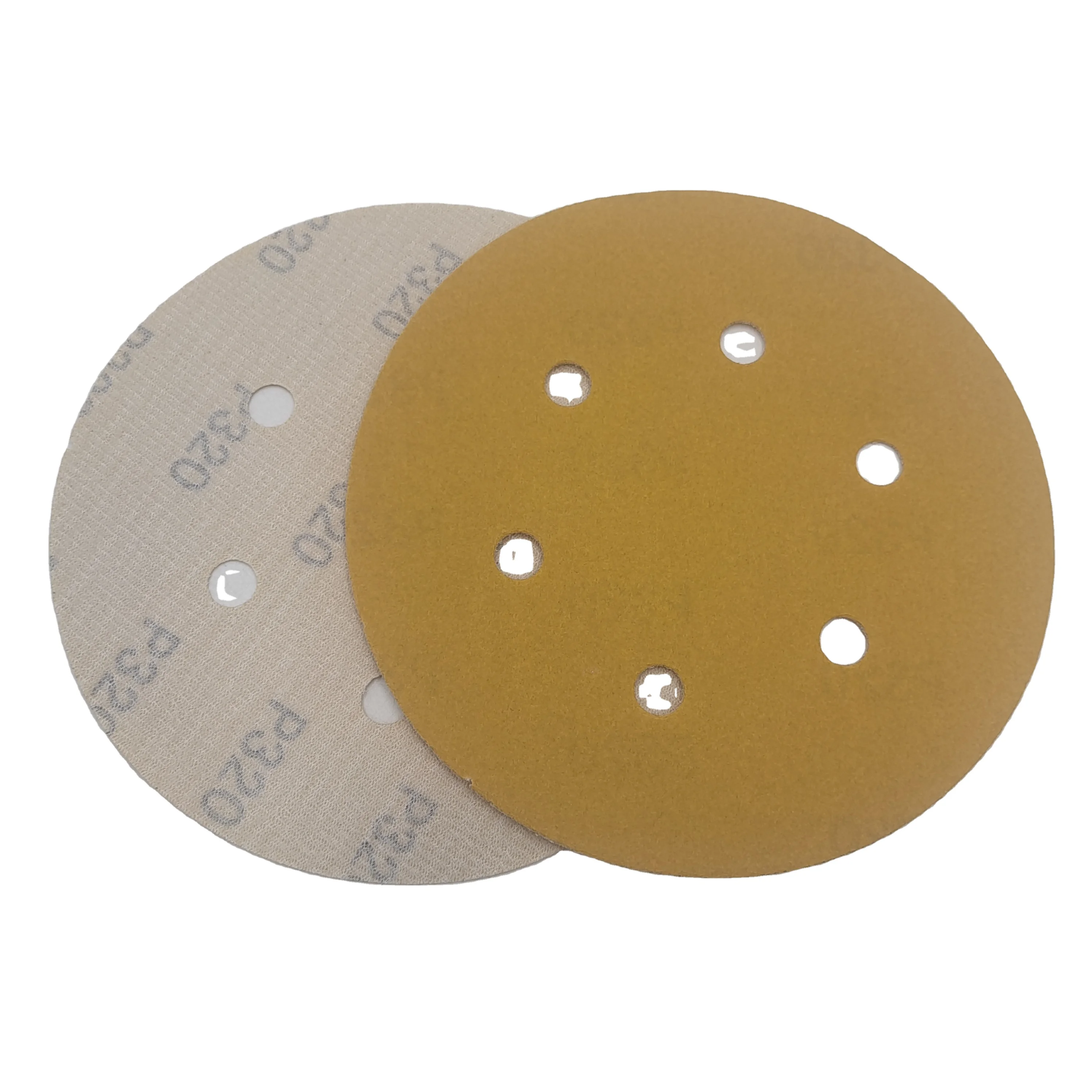Yellow 8-Hole Alumina Oxide 115 Sanding Discs with Hook and Loop Polishing Grinding Discs Made of Aluminum Oxide