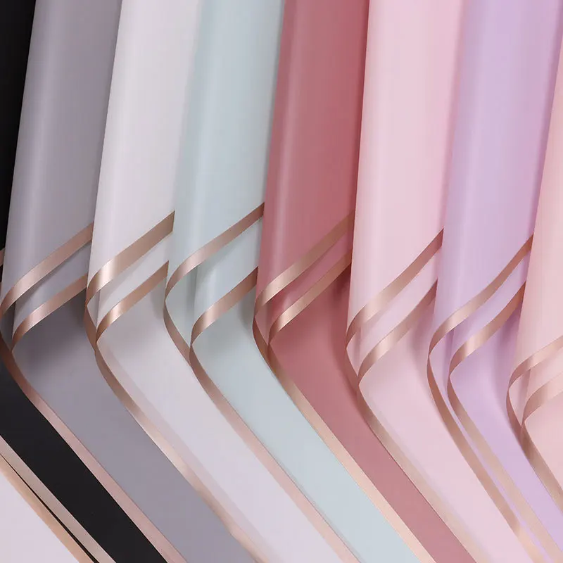 Translucent Gold Edge Waterproof Diy Gift Packaging Bouquet Korean Flower Wrapping Paper