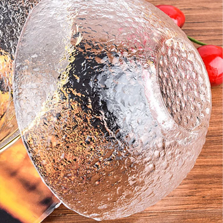 Aeofa Creative household large capacity Phnom Penh Hammered Glass Bowl Salad Bowl