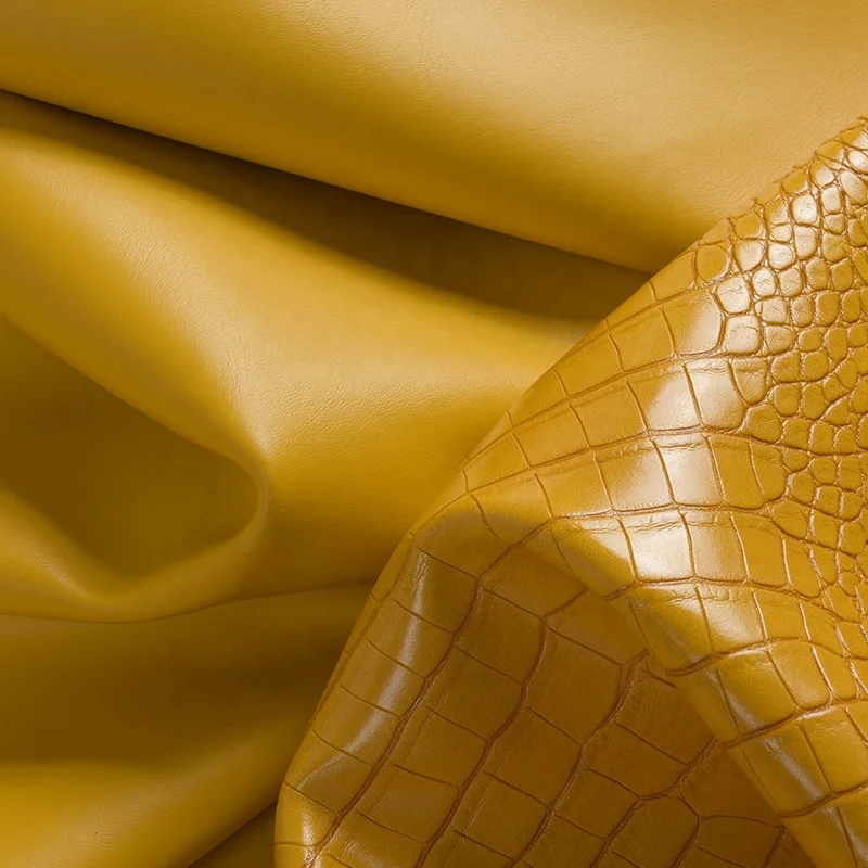 synthetic crocodile leather material 1.2mm thick half PU leather
