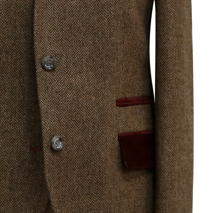 Fashion OEM service tweed fabric casual three button  Contrast color collar clothes woman blazer design for girl women