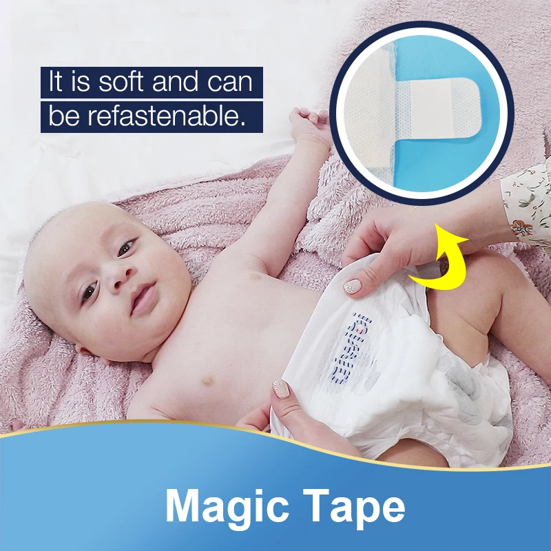 AIWIBI Wholesale Free Sample Private Label High Quality Pretty Disposable Fitted Tape Diaper For Baby