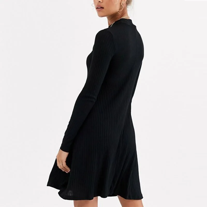 
Fashion plain black high neck sweaters designs for women plain sweaters 