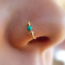2020 Turquoise Nose hoop Ring Nose Jewelry Nostril Hoop Nose Piercing Earring Jewelry BHPP022