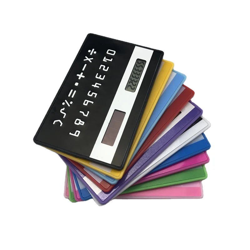 Рекламные подарки недорогие калькуляторы для кредитных карт тонкий калькулятор толщиной 5 мм портативный карманный небольшой солнечной энергии