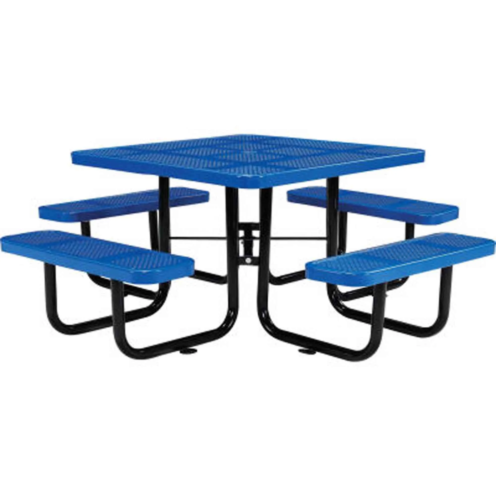 Modern park furniture garden sets metal dining table and chair outdoor thermoplastic coated steel picnic table with bench