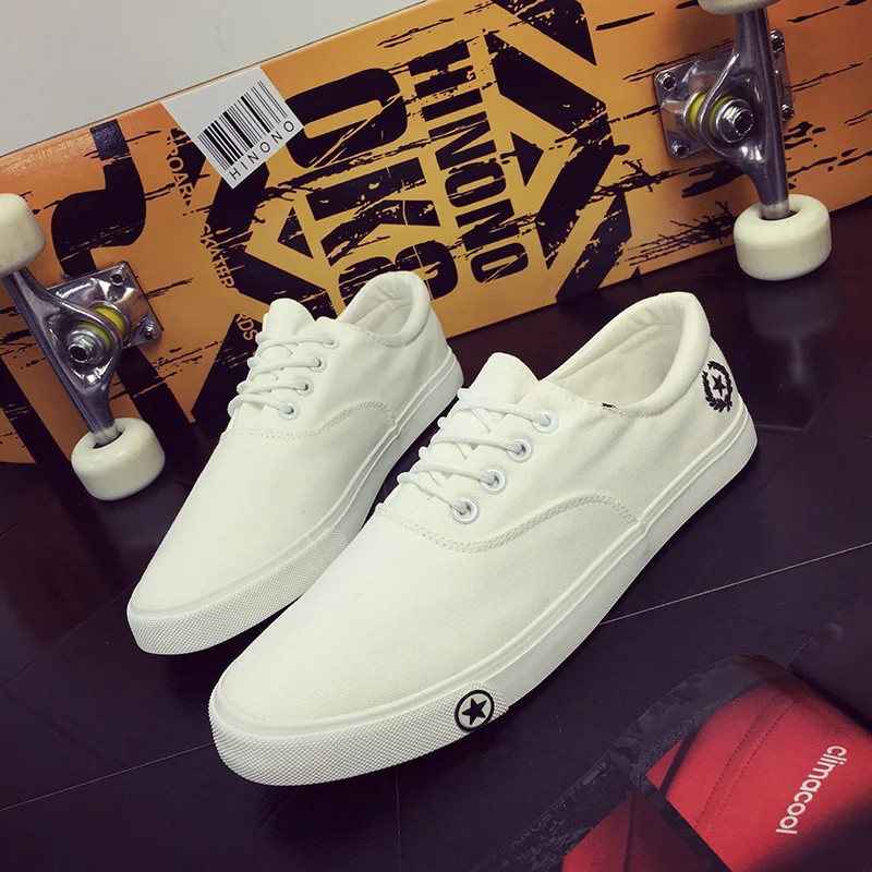 
Wholesale cheap lace up casual skate mens canvas shoes 