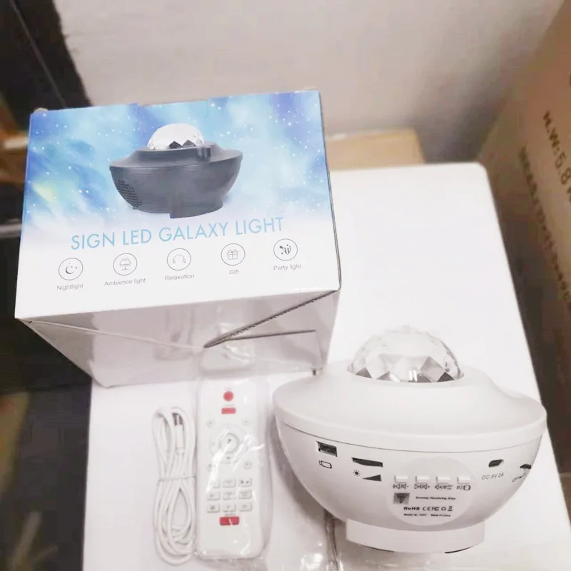 Star Projector Night Lightsbluetooth Laser Ambiance Light Water Ripple Ocean Usb Music Romantic  Night Light