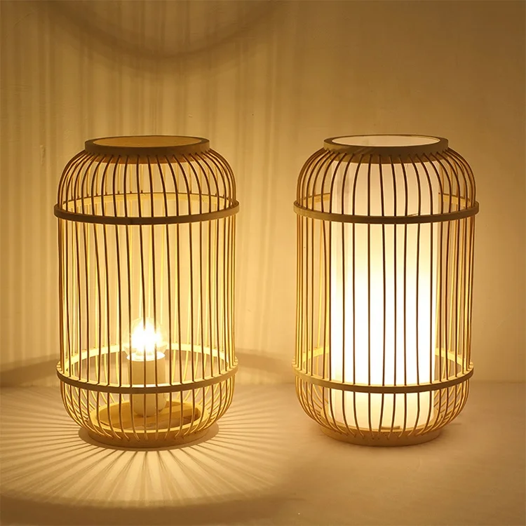 Bamboo Table Lamp,Bedroom Bedside Table Lamp,Retro Desk Lamp Reading Light Home Decor