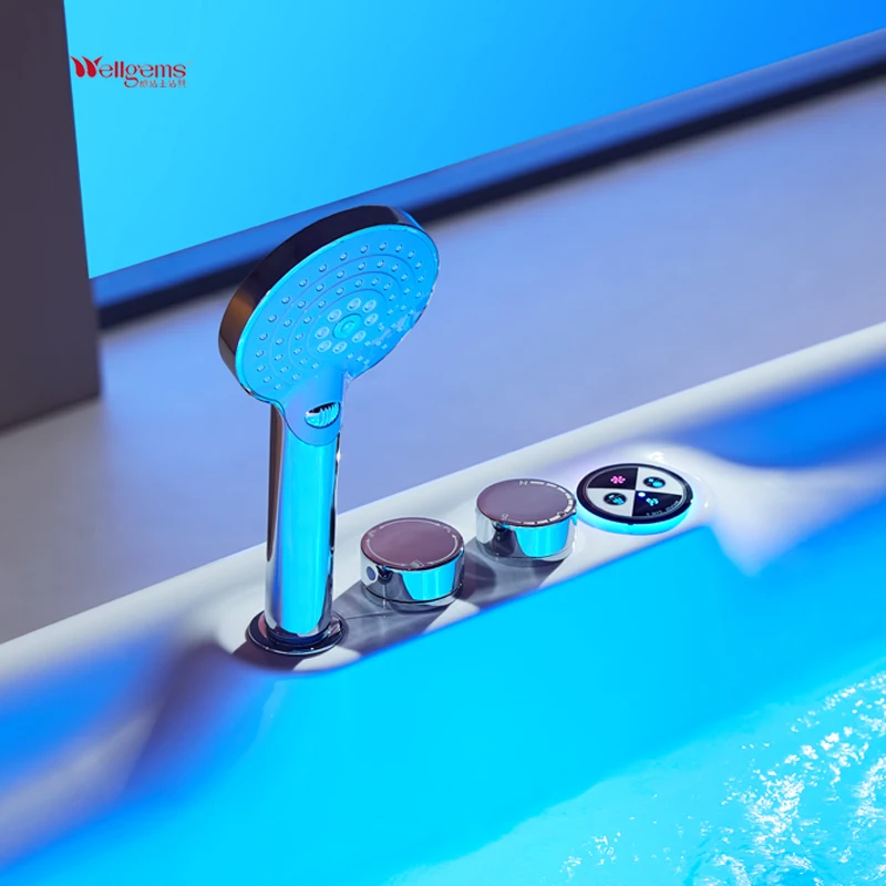 Bathroom Luxury Lightweight Acrylic Freestanding Hydro Spa Massage Corner Whirlpool Bathtub