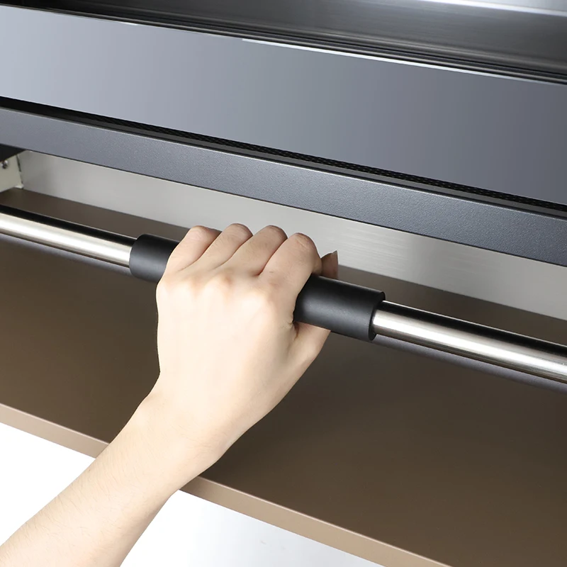 Multifunctional Stainless Basket Drawer Cabinet Pull-Out Organizer 2 Tier Kitchen Cabinet Elevator Drawer Basket