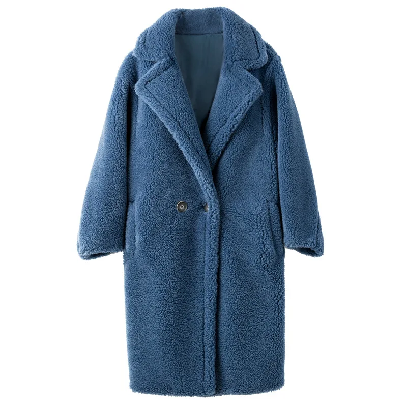 Wholesale Custom Oversize Teddy Bear Fur Coat Women Sheep Shearling Jacket Plus Size Long Teddy Coat Women