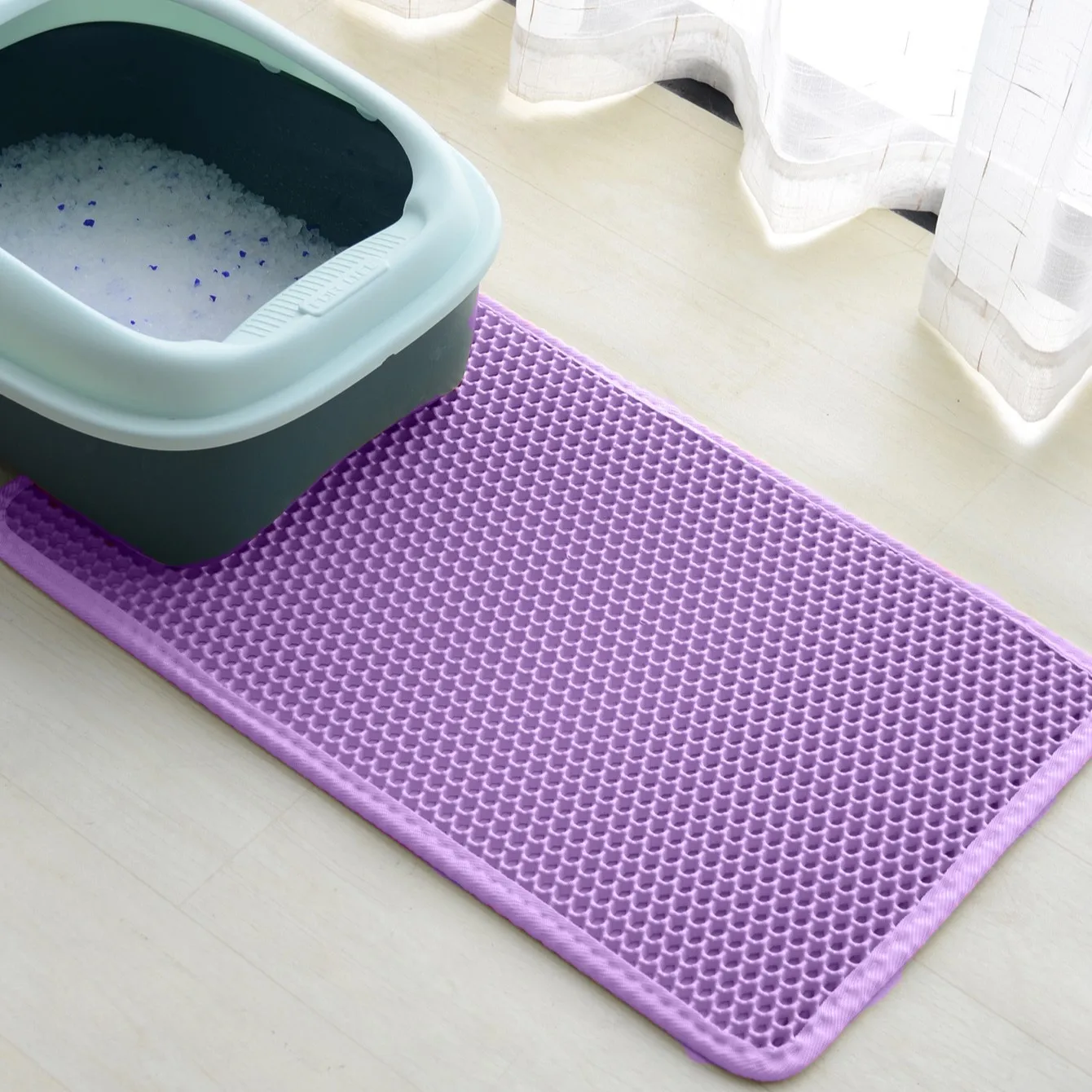 Eva Material  Mesh Sieve  Easy Cleaning Cat Litter Mat Double Layer Waterproof Urine Proof Trapping Mat