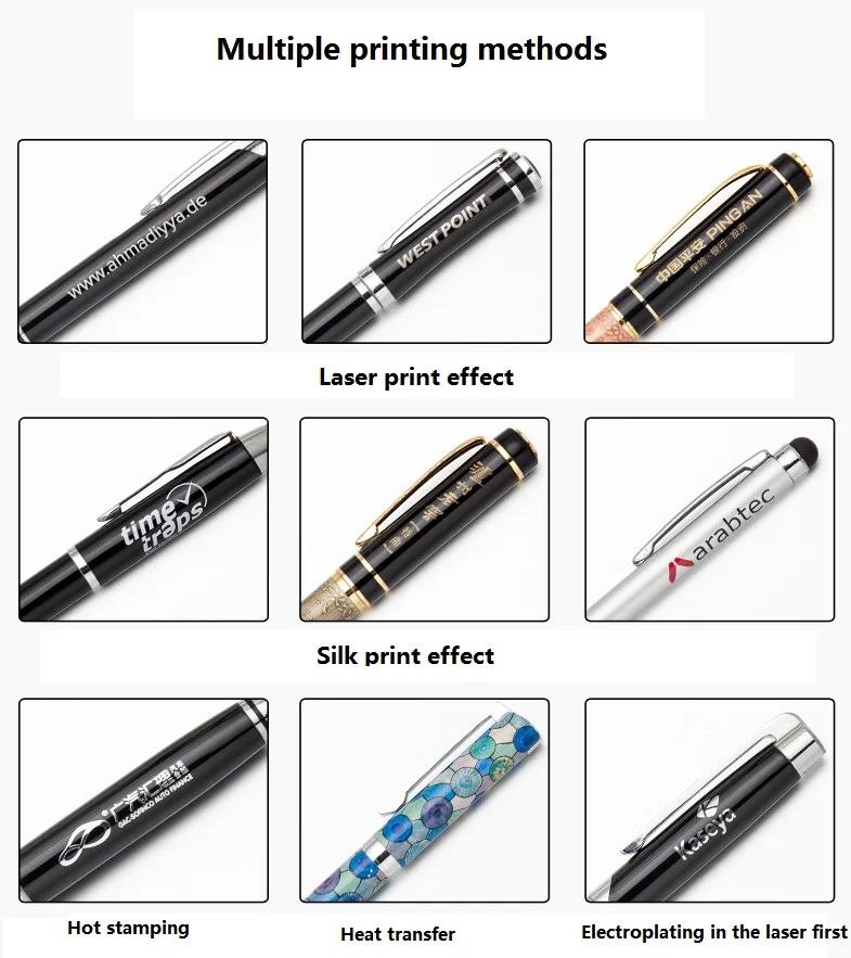 Promotional Custom Logo Stationery  Stylus Pen Stylus   Laser logo  Pen Metal Stylus Ballpoint Pens