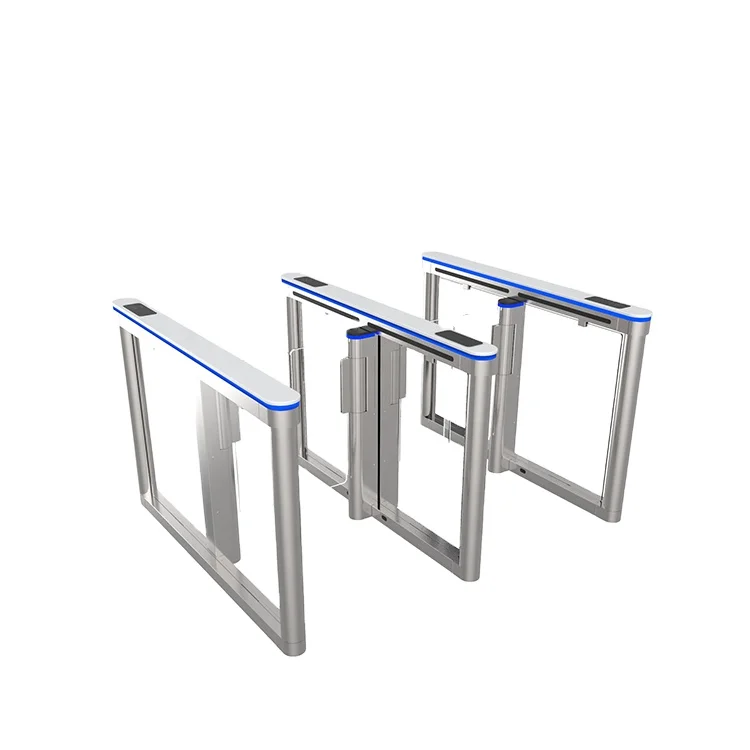High security fully automatic optical pedestrian access control swing turnstile barrier speed gates for banks and hotels