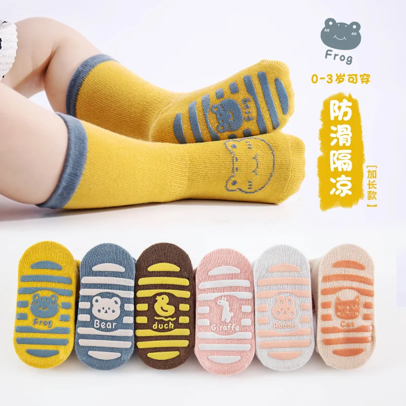 Wholesale Price Autumn winter new silicone anti slip cartoon kids slippers socks Korean baby toddler socks