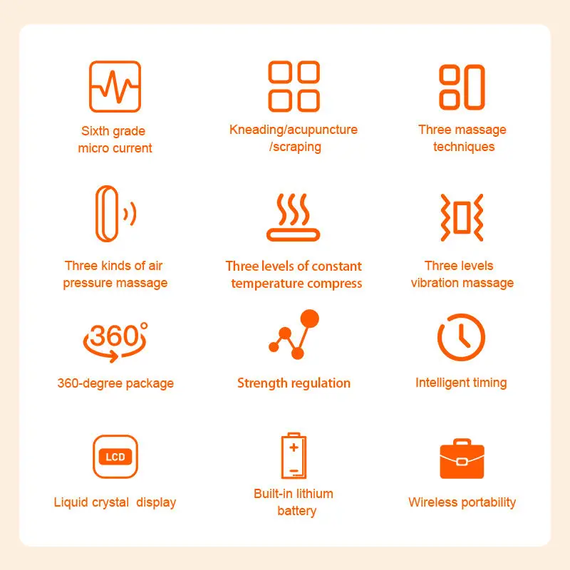 Smart Portable Wireless Foot Leg Massage Machine Relaxing Muscles EMS Heated Air Compression Calf Leg Massager