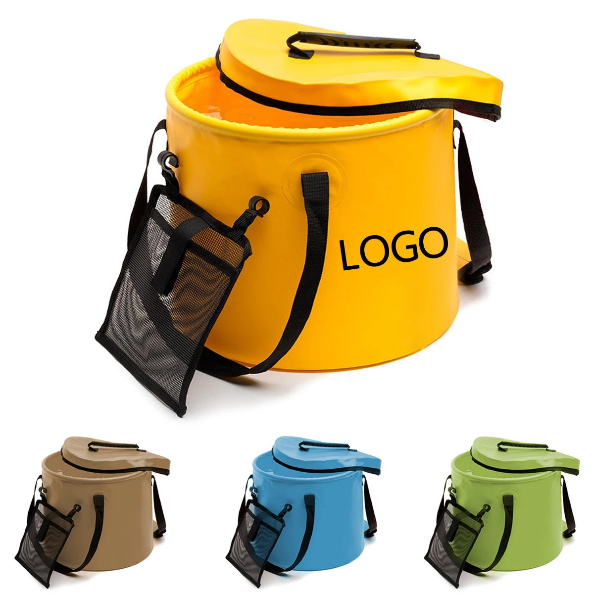 Collapsible Bucket with Lid Portable Folding Water Bucket Water Container for Outdoor Camping Hiking Fishing Traveling