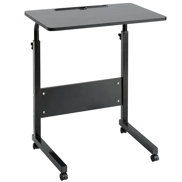 Мобильный стоьте вверх передвижные письменные столы с регулировкой для ноутбука регулируемой высотой колесами офис рабочей станции подвижный стол тележка