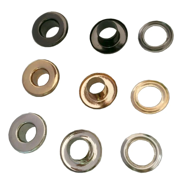 Wholesale Metal Brass Eyelets 6mm*12mm Small Round Metal Grommets 3color Grommets Metal Eyelets