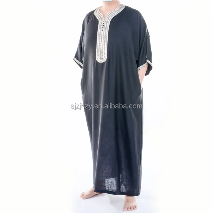 Wholesale Muslim  Clothing Arabic Dress  Dubai Islamic Thobe for Men Jalabiya Dubai for Men Jubah Boubou