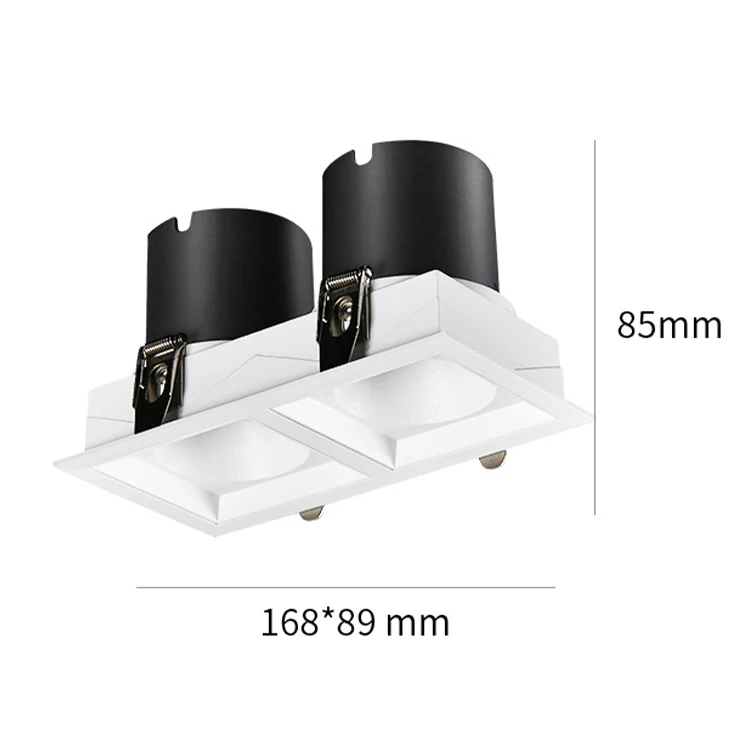 Wholesale Double Head Adjustable Angle Frameless Recessed Square Aluminum 12w 15w Led Spotlight