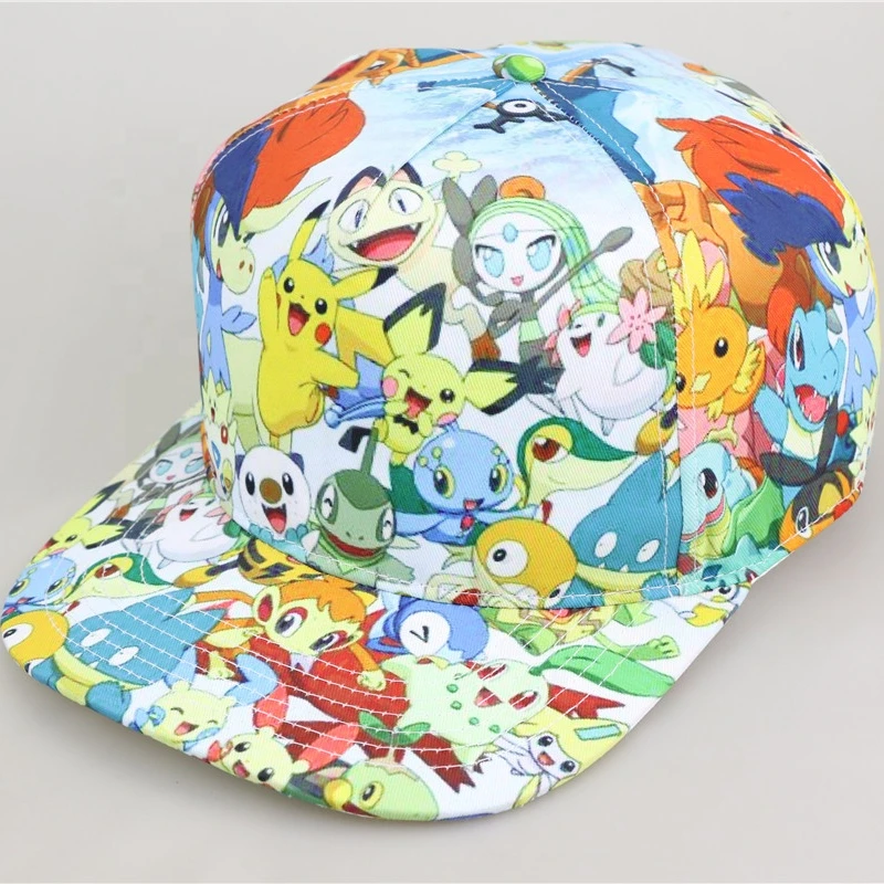 sublimation print 5 panel snapback character cartoon allover digital custom printing snapback hat
