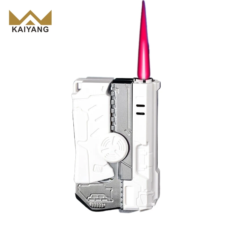 Mecha Gyro Windproof Butane Lighter Red Flame Refillable Gas Lighter for Cigarettes Wholesale Deals