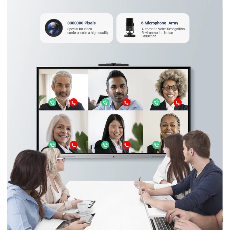 Dual System 8+256G All in One PC Whiteboard 75 inch interactive smart board