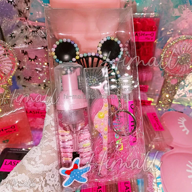 fancy rhinestone princess handheld mini makeup mirror luxury diamond bling lip shape eyelash salon mirror